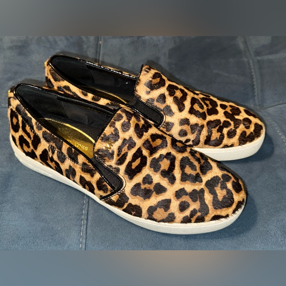 Michael Kors Calf-Hair Leopard Sneakers Loafers Sz 8